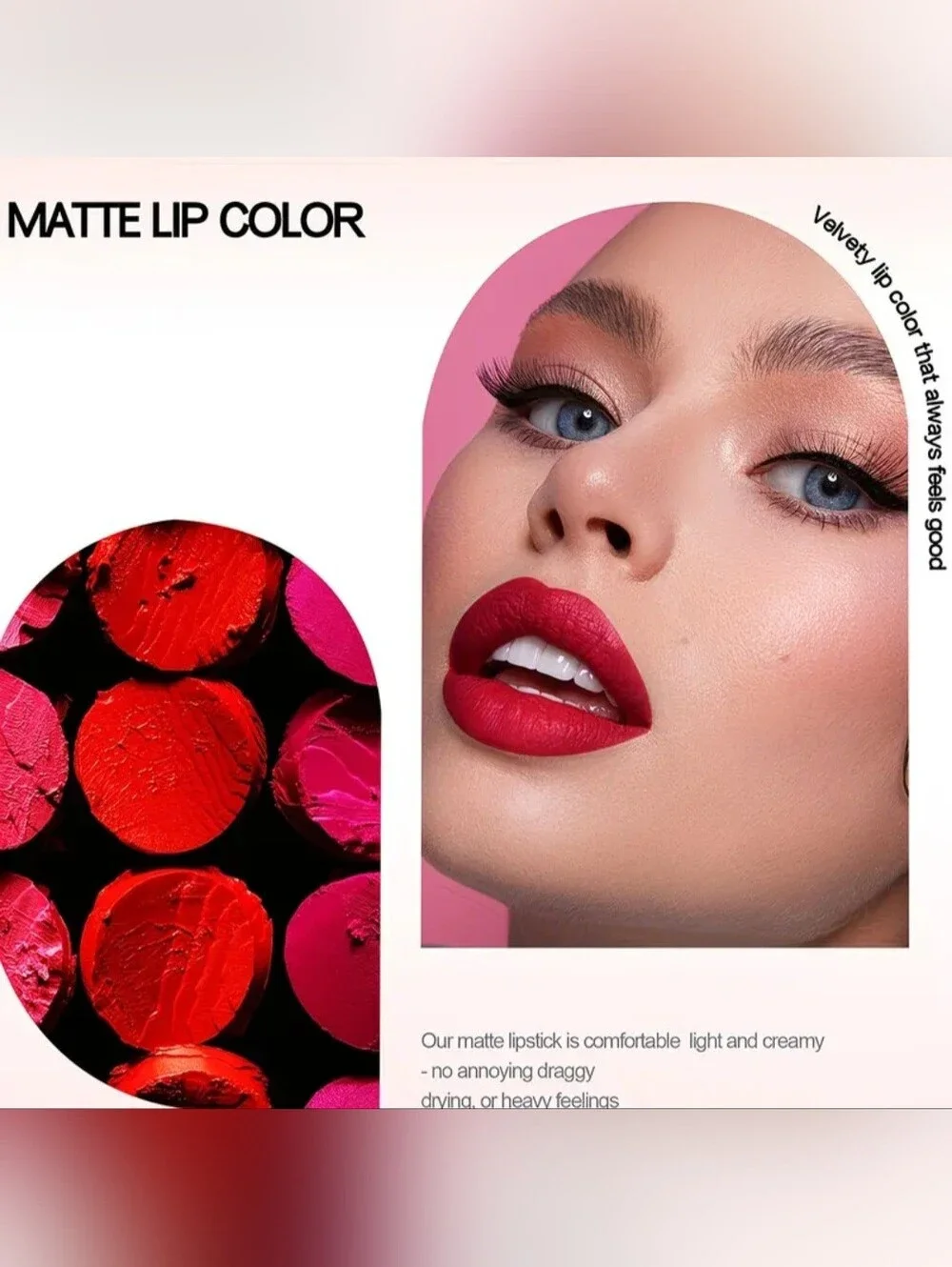 Just A Kiss Velvet Matte Lipstick - Bold Red To Nude/ 8 Piece Set
